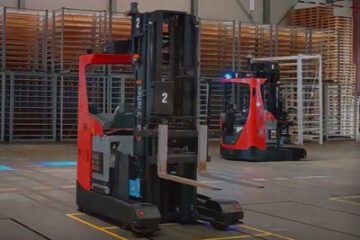 自动叉车堆叠奶酪盒 使用3D 飞行时间技术