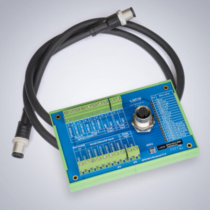 M12 17针 GPIO 分线板 + M12-M12 IP67 电缆 1米套件