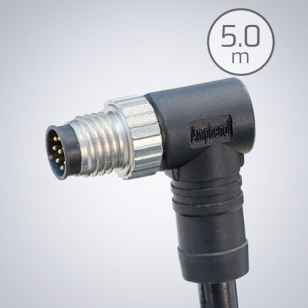 M8 GPIO 8针电缆【直角，下（Triton）/上（Atlas & Helios）】– 5.0米（Amphenol）