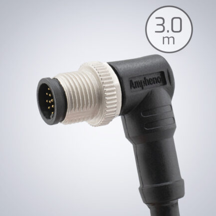 M12 GPIO 17针电缆【直角，下出线】– 3.0米（Amphenol）