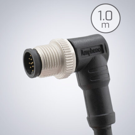 M12 GPIO 17针电缆【直角，下出线】– 1.0米（Amphenol）