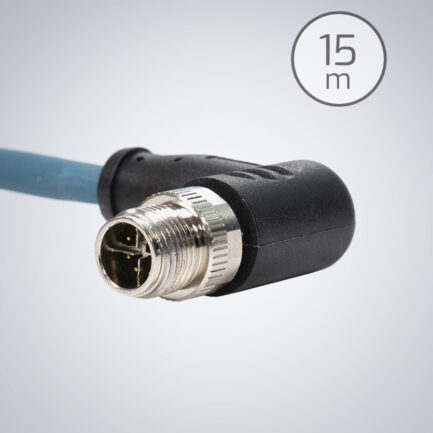 M12 转 RJ45 IP67 Cat6a 电缆【直角，Atlas/Helios 端】– 15m，深绿色